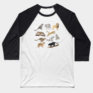 Wild Cats Pattern Baseball T-Shirt